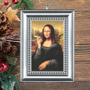 Mona Lisa Parody Smoking Custom Made Christmas Tree‎ Ornament